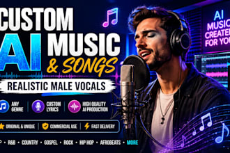 create custom ai music and songs with realistic male vocals