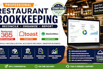 reconcile restaurant365 toast pos marketman for monthly restaurant bookkeeping