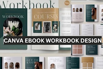 design editable canva ebook, workbook, PDF leadmagnet guides filliable PDF