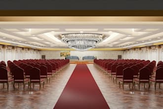 setup 3d luxury wedding event,stage show, wall mapping,led lighting, stage decor