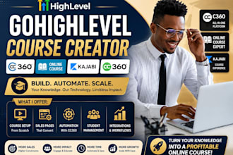 gohighlevel website online course kajabi ghl course creator 360 cc360 automation