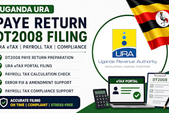 prepare uganda paye return dt2008 ura etax filing payroll tax compliance