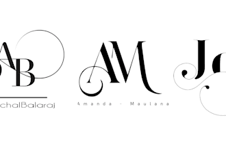 design elegant wedding logo, initials and monogram for couples