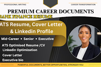 write ats banking resume, finance resume, cover letter and linkedin