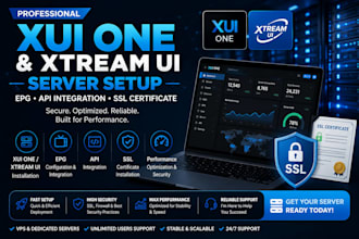 setup latest xui one server, xtream UI, epg, api integeration, ssl certificate