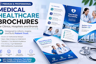 design premium medical healthcare brochures for clinics, hospitals and brand