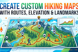create custom hiking maps with routes, elevation and landmarks