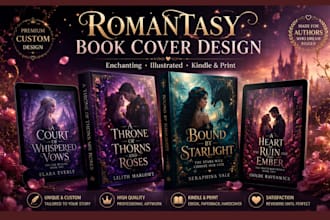 design a romantasy book cover for kindle and print