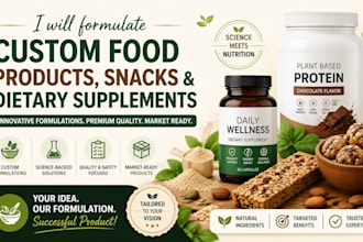 formulate custom food product snacks and dietary supplement