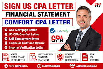 write US CPA letter CPA comfort letter mortgage letter audit financial statement