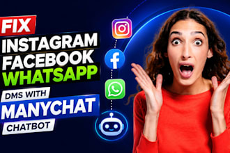 fix instagram facebook whatsapp dms with manychat chatbot