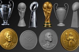 design 3d coin model cnc bas relief medallion 3d trophy for 3d printing