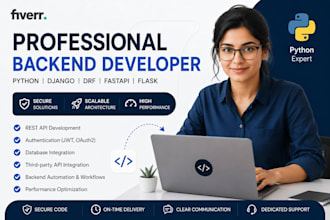 do python backend, rest API development, with database, and authentication