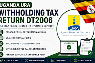 file uganda withholding tax return dt2006 ura etax errors penalty support