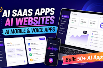 develop ai website, ai web application, ai chatbot, ai mobile app and saas