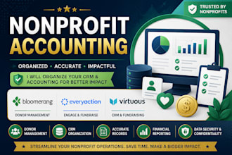 organize bloomerang, everyaction, virtuous CRM nonprofit accounting
