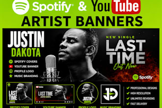 design spotify cover and youtube channel artist banner profile logo