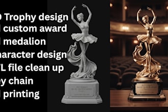 design 3d trophy model awards medals for 3d printing