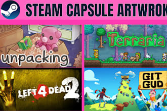 design steam capsule art marketing banner game poster steam store page cover art