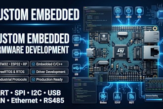 develop custom embedded firmware for uart spi i2c usb can ethernet rs485