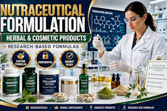 formulate nutraceutical, herbal, cosmetic and research use products