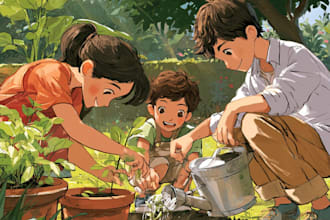 illustrate children story book illustration, children