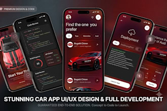 develop car dealership app, car marketplace app, car auction app, car rental app
