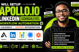 apollo io linkedin gohighlevel workflow automation calendly zapier integration