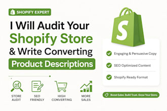 audit your shopify store write converting product descriptions