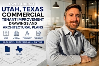 create utah, texas commercial tenant improvement drawing and architectural plans