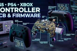 design ps5 ps4 xbox game controller pcb and embedded firmware