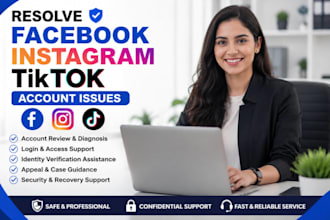 resolve facebook instagram and tiktok account issues