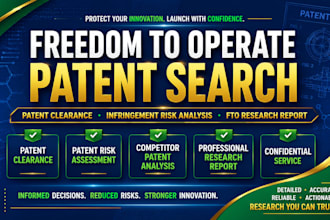 analyze freedom to operate patent search patent clearance research report