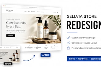 redesign sellvia wordpress drophipping store and sellvia to shopify migration
