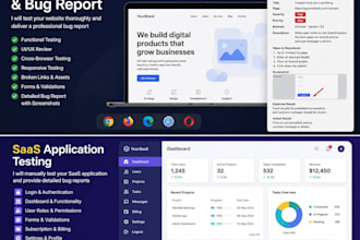 perform saas application testing, website QA audit, and functional testing