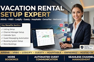setup listing on airbnb, lodgify, guesty, vrbo, hospitable, ownerrez, hostaway