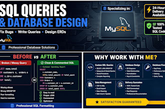write,fix, or optimize your sql queries and database schemas