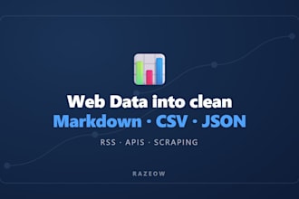 scrape RSS, apis or websites into clean markdown, CSV or json