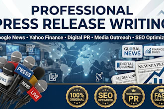 write press release, PR distribution, google news, yahoo finance, digital PR