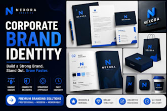 design a corporate brand identity, business branding, brand book visual identity