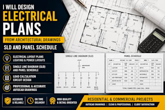 design electrical plans from architectural drawings sld and panel schedule