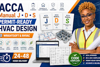 do acca manual j d s hvac duct design and report for permit approval