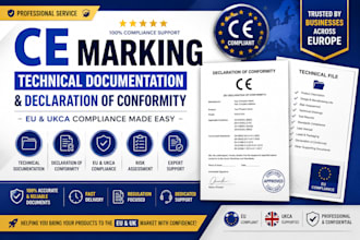 prepare ce marking technical documentation and declaration of conformity