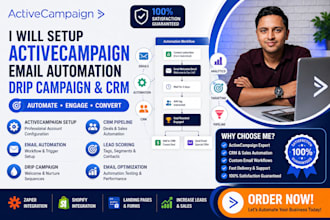 setup activecampaign email automation, activecampaign drip campaign and CRM