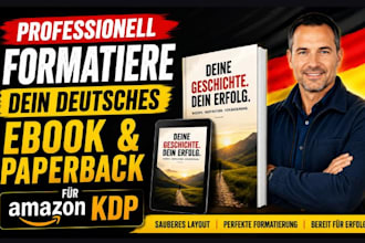 professionally format your german ebook and paperback for amazon KDP