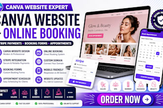 create canva website embed payment stripe booking form salon spa appointment