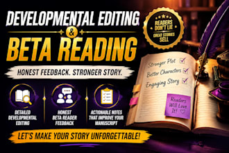 developmental edit, beta read and critique your fantasy fiction manuscript