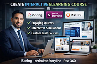 design elearning course using moodle, ispring, articulate storyline, rise 360