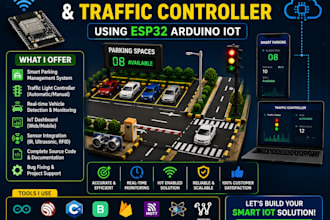smart parking management and traffic controller using esp32 arduino iot