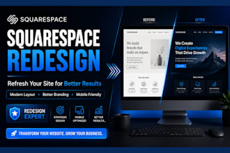 squarespace website design, square redesign squarespace website development